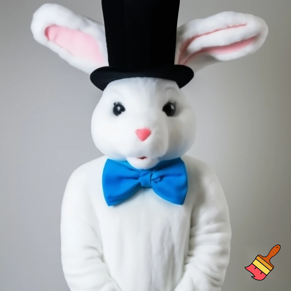Easter bunny mascot costume top hat mascot costume