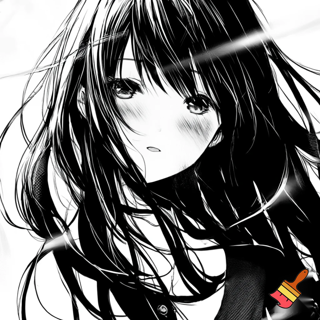 fait la en noir et blanc et plus style manga c une fille cheuveux long et tres 
ebourife  style dessin adolessante de 16 ans



