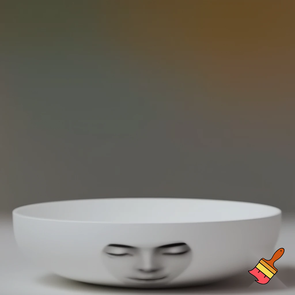 a dish with nothing on it, but with a face that looks like tung tung tung sahur