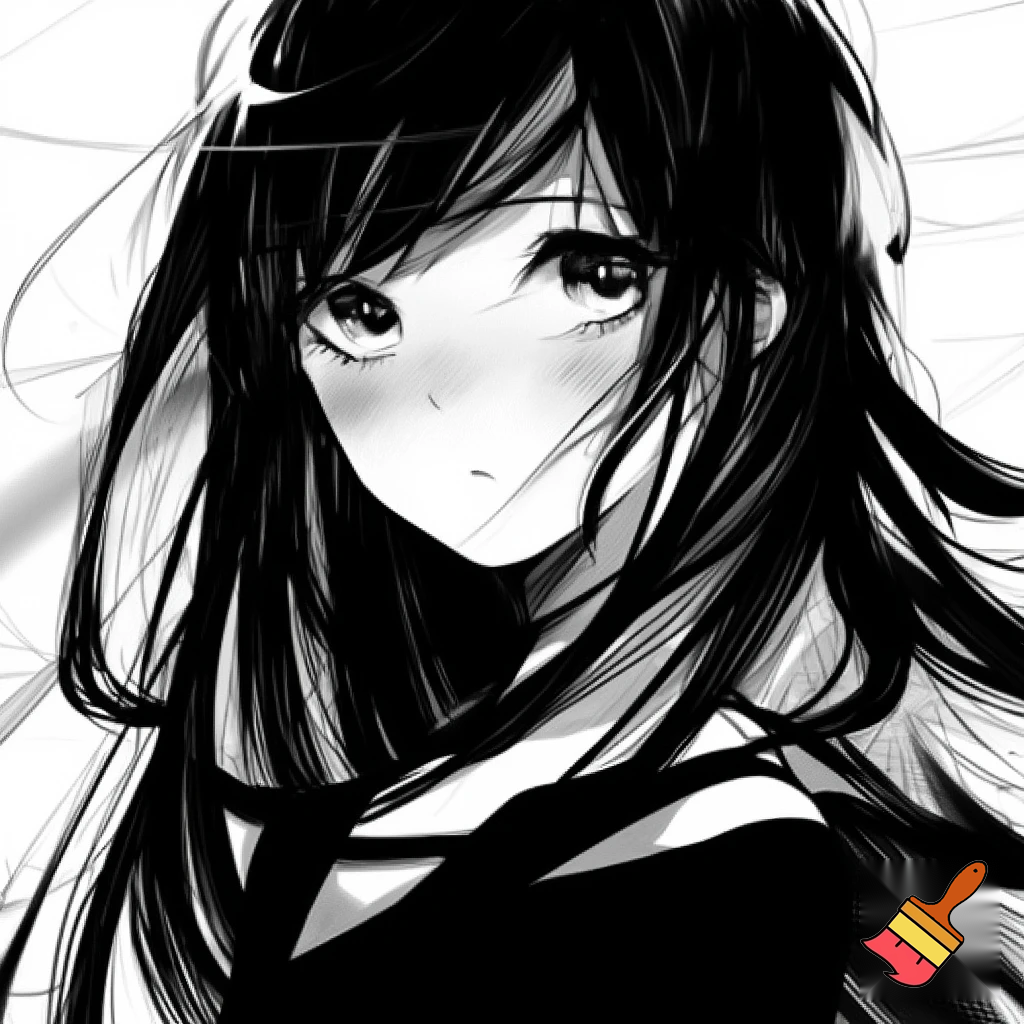 fait la en noir et blanc et plus style manga c une fille cheuveux long et tres 
ebourife 

