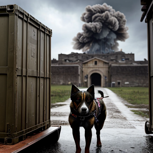 Pongo era un cane sanbernardo con soldati italiani, trasporto di casse di munizioni a Monte Cassino, atmosfera da accampamento militare, realismo storico e cinematografico con brutto tempo e pioggia