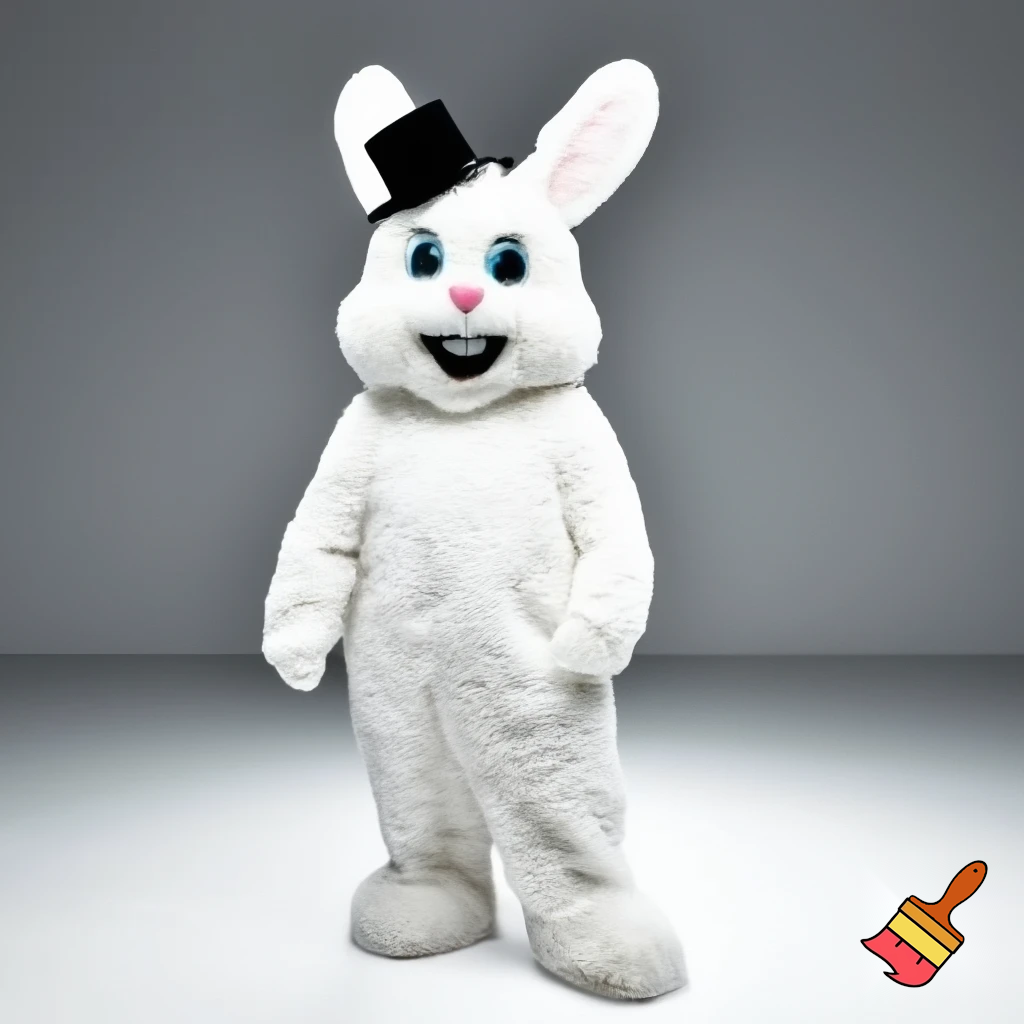 Easter bunny mascot costume top hat