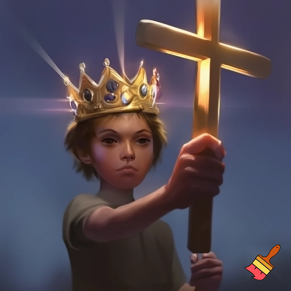 me with a cross and crown 13 yrs old
