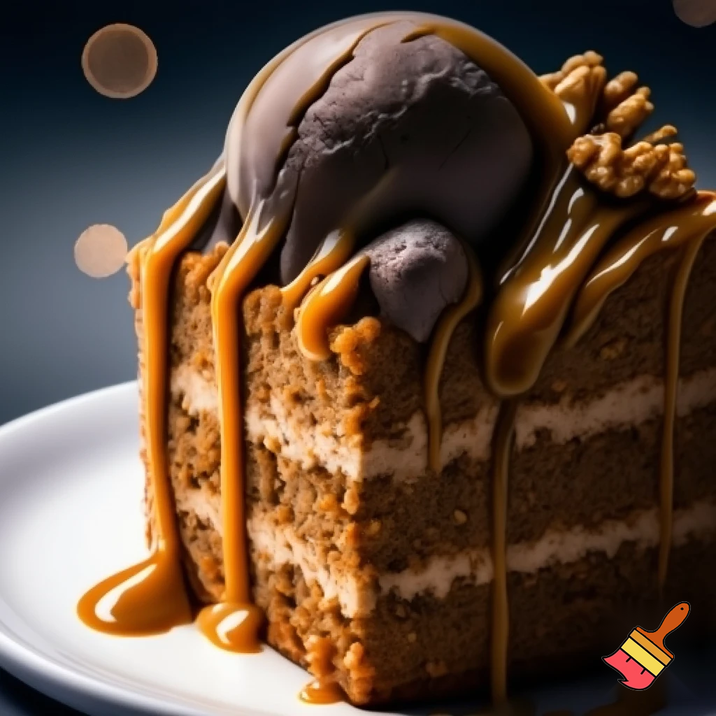 Carrot cake called carrot cake caramel and chocolate ice cream cake