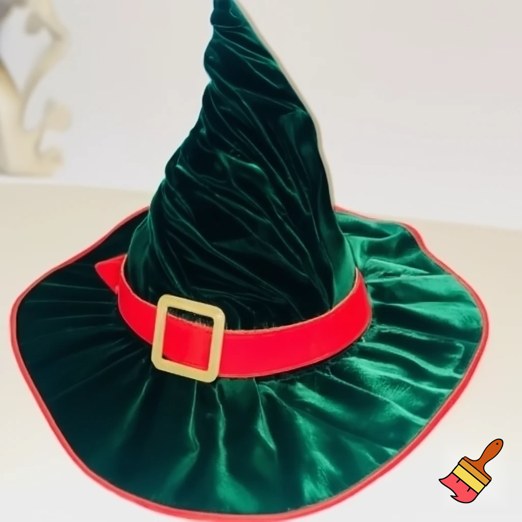 Fabric and velvet Christmas wizard hat Christmas hat