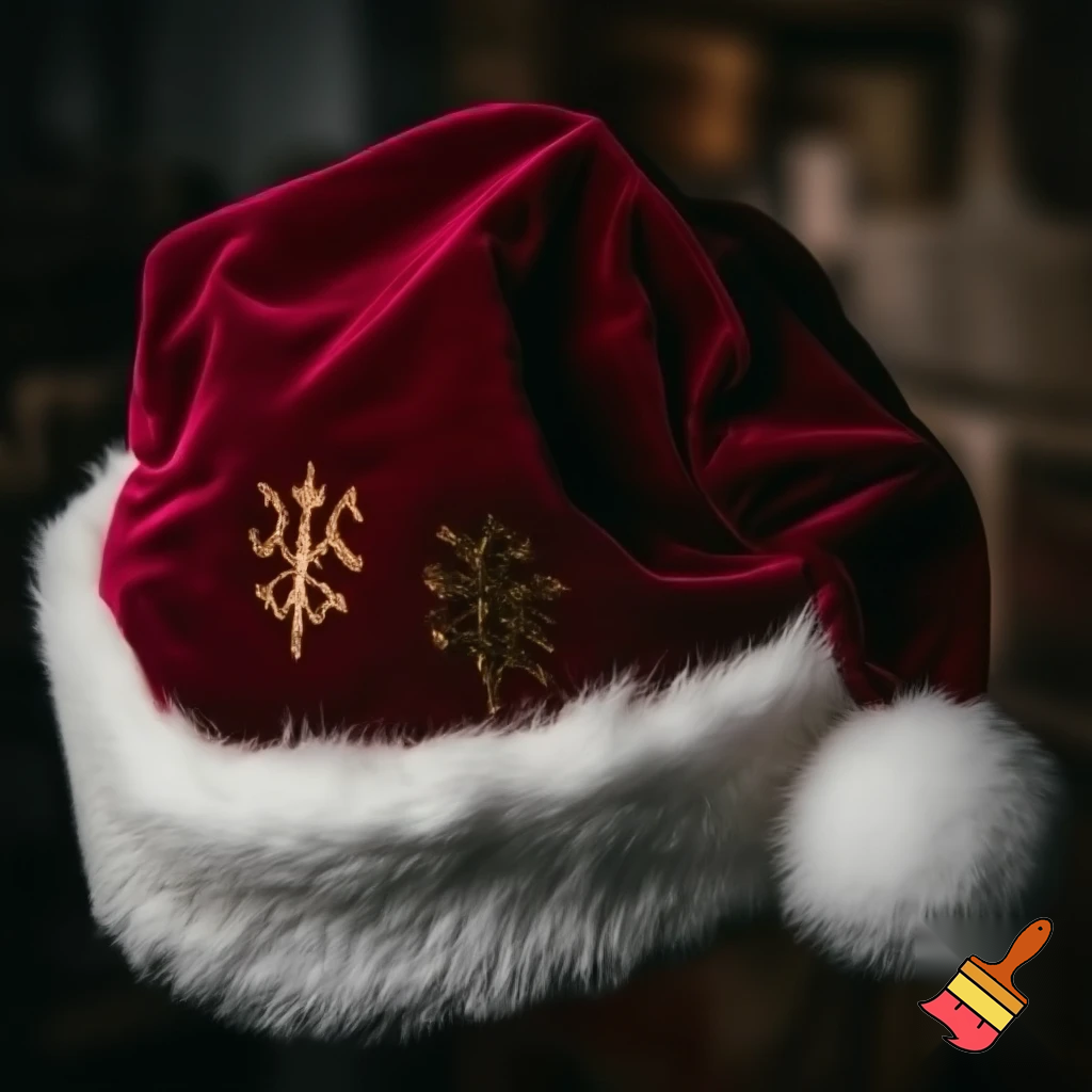 A wizard Santa Claus hat read✨✨🎄💫 velvet a wizard hat