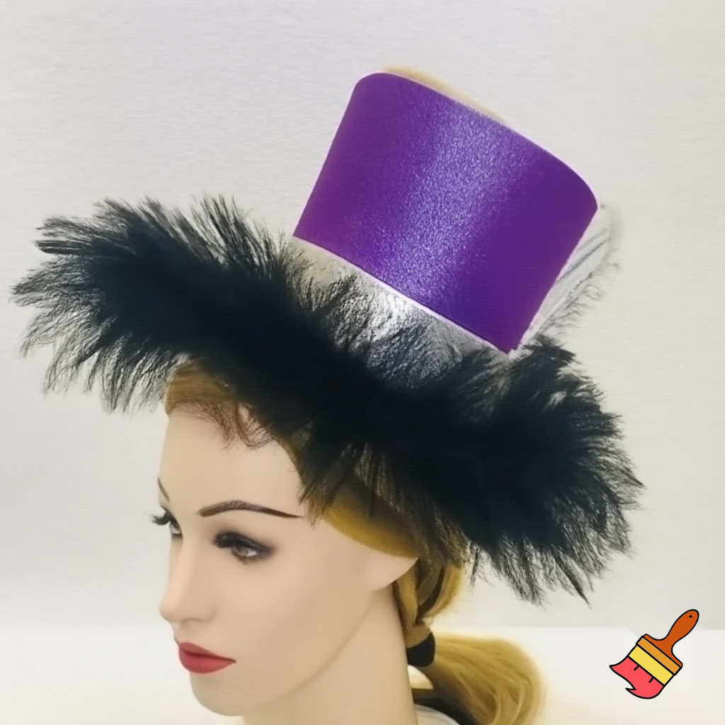 Easter bunny top hat headband, purple and white gold and silver top hat black purple dark purple special hat in delicate