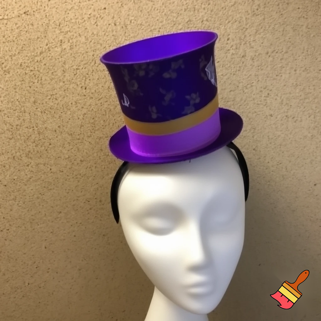 Easter bunny top hat, Easter balcony headband, purple and gold headband top hat rabbit, ear rabbit, ear headband, top hat