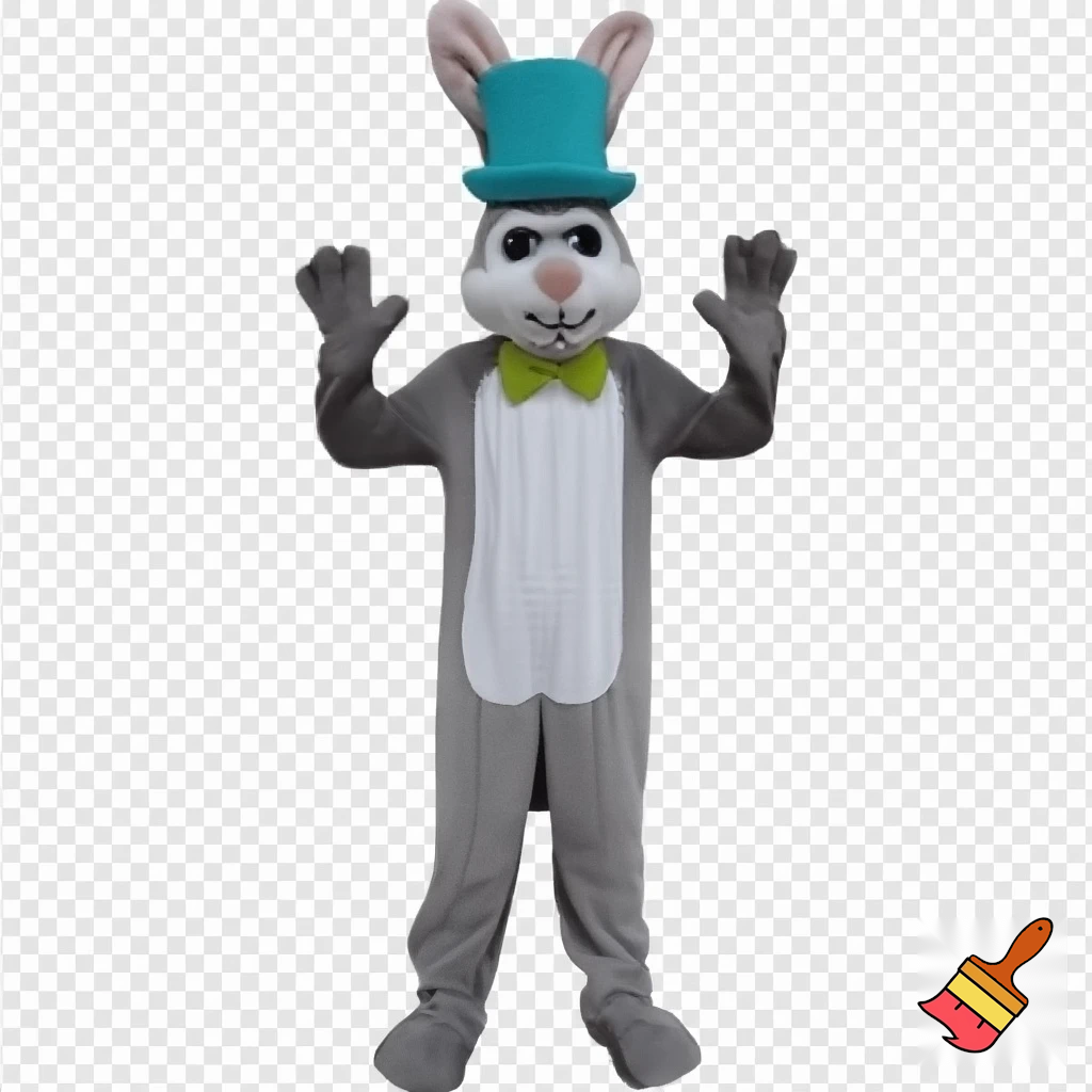 Easter bunny mascot top hat costume