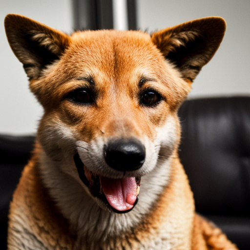a guy with a dingo on his head and he is licking the screen aggressively 