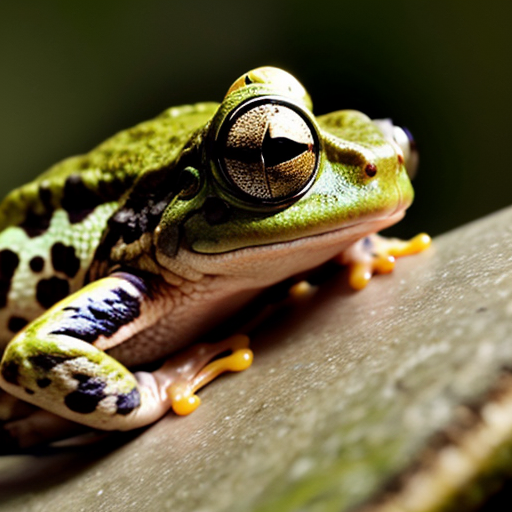 a frog squashing a fly