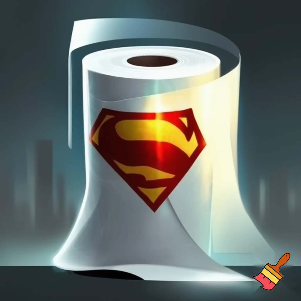 une image dun rouleau de toilllete super hero