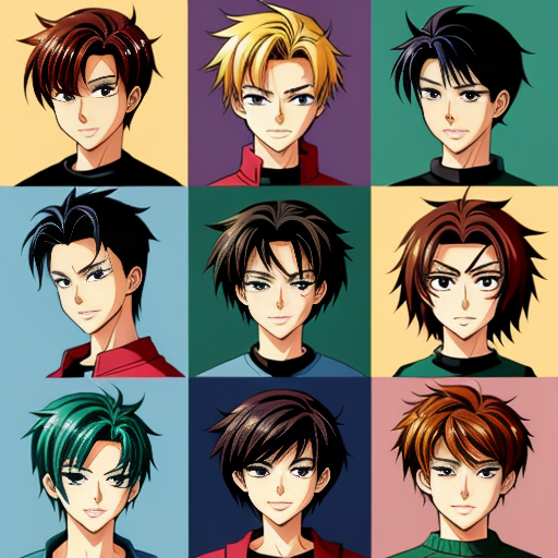  individual head shots of  the different main characters from the book the outsiders.
