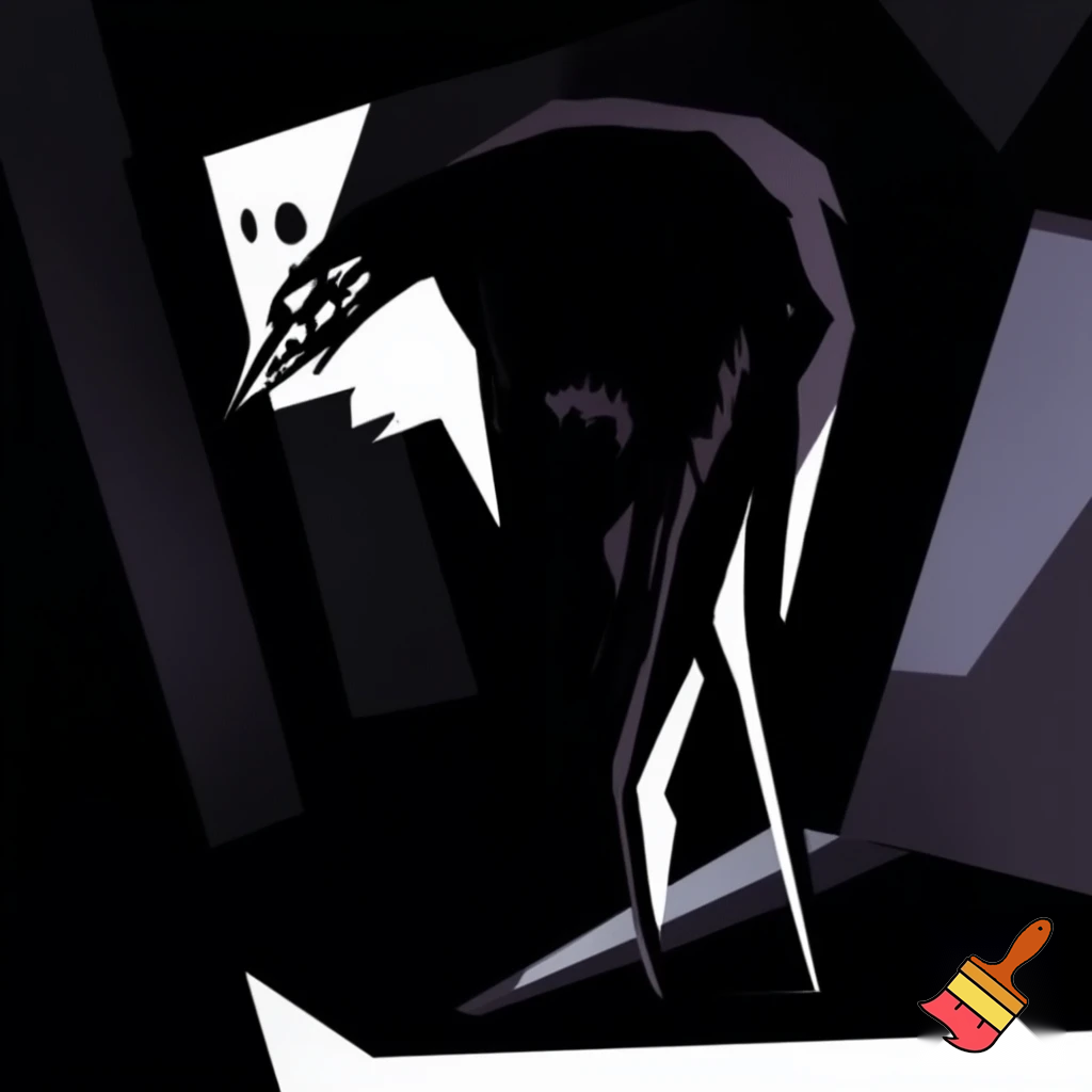 Minimalista, german expresionism, horror creature 