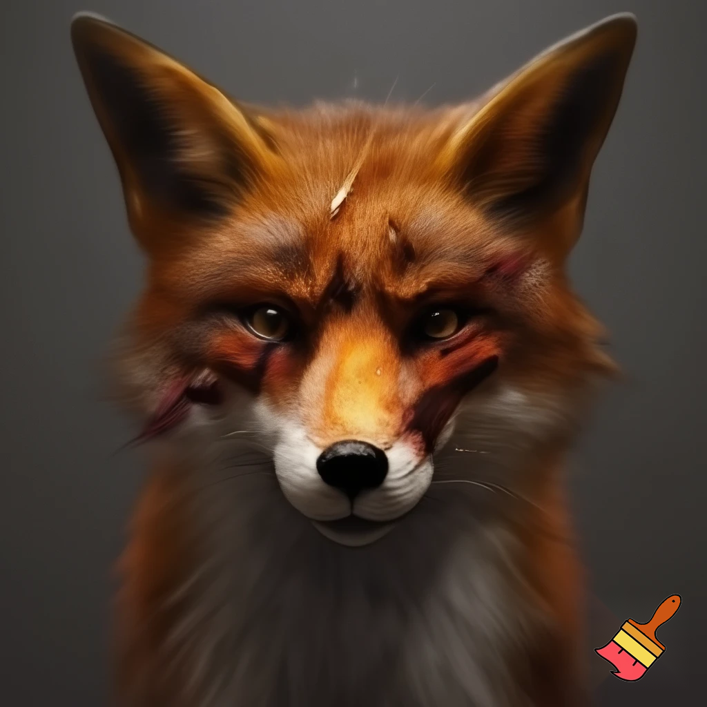 mugshot red fox evil jail scars scary



