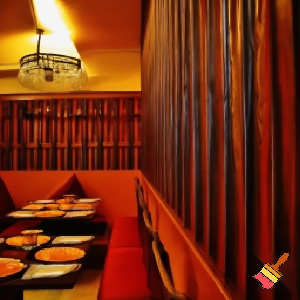 The wall of a restaurant