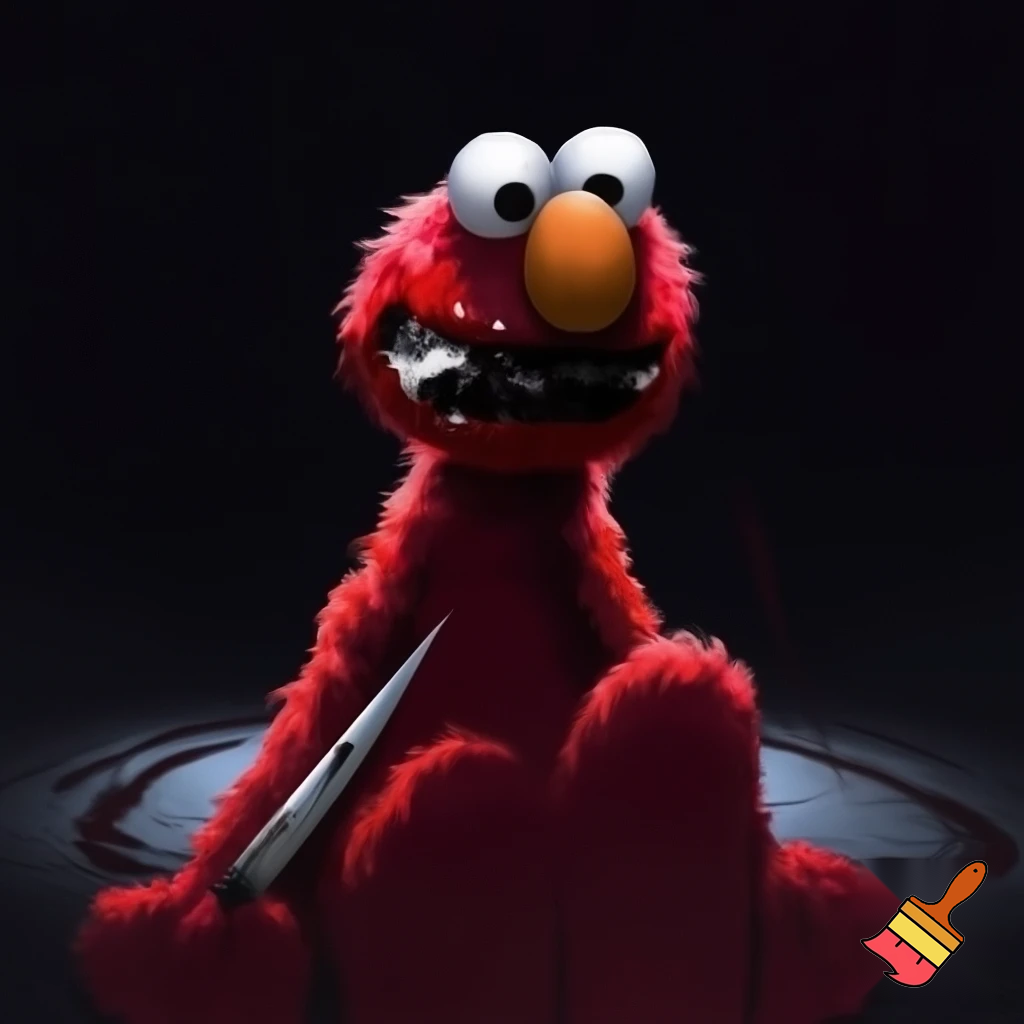 elmo dies by a knife