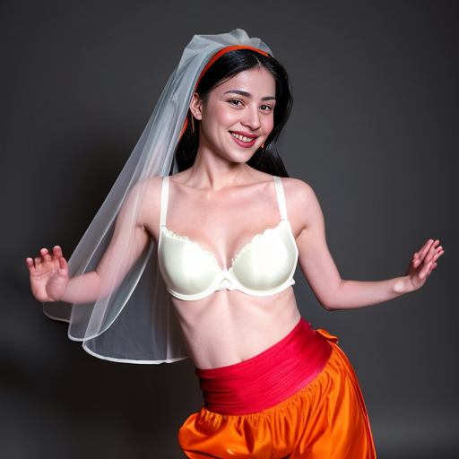 90's disney's 2d aladdin style comic dark blue background and panels of panel 1 raya barefoot with orange harem pants and orange bra and orange curved slippers with both hand palms place together and hiding the bottom of her mouth with a orange veil wrapped around her arms and attached to her head. 
panel 2 she danced with orange harem pants with orange bra and orange curved slippers with a orange veil wrapped around her arms and shoulders and raising legs and bounced up and down her belly and shook her hips left and right. 
panel 3 as raya with orange harem pants and orange bra and orange curved slippers spreading her arms, happily revealing her face to the viewer and giving a smile as she turns around shook her butt left and right. 
Panel 4 raya with orange harem pants and orange bra and orange curved slippers started to fading away , except her belly, which is bouncing around. 
Panel 5 then the ball transforms into the fading in belly of elsa barefoot with white harem pants and white bra and white veil wrapped around her arms and shoulders with her swaying her hips. 
Panel 6 elsa barefoot with white harem pants, white bra and white veil wrapped around her arms and shoulders and with her hand palms place together between her chest and she gives a smile and winking her left eye.  