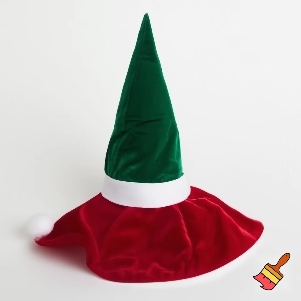 Christmas wizard hat velvet and fabric Santa Claus hat