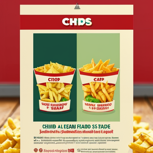 create a poster for food stall both are different food items "chips- salad, lemonade"