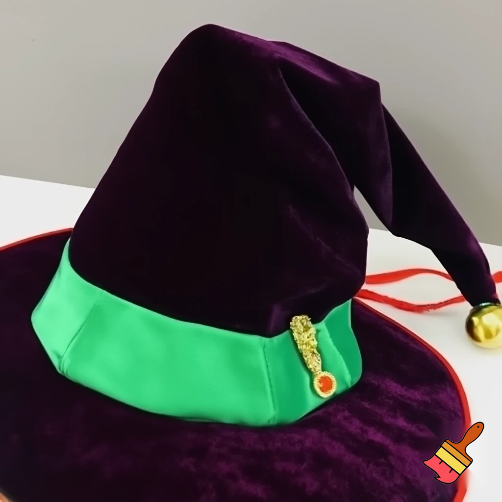 Christmas wizard hat velvet and fabric