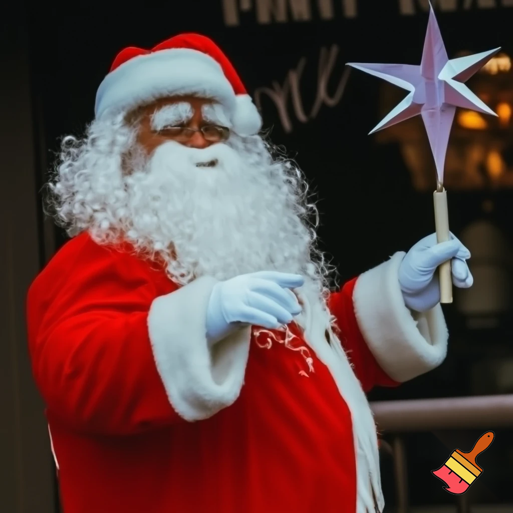 Santa Claus in Disneyland Paris Magic star wand a star