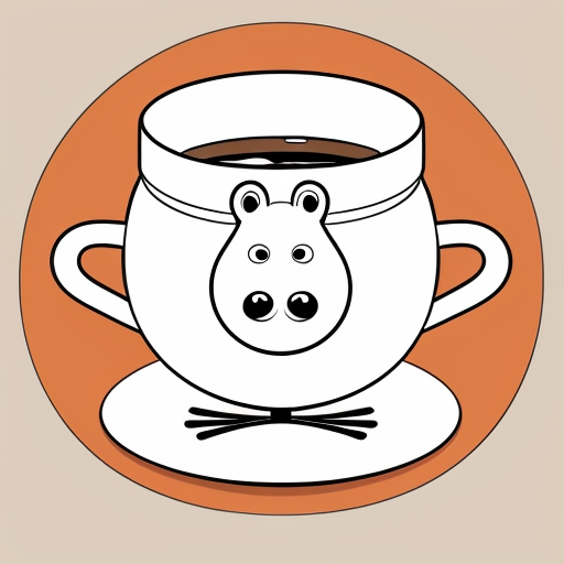 A hillarious, funny boho toad with some hippie colored coffee cups. Psychedelic decorated background.