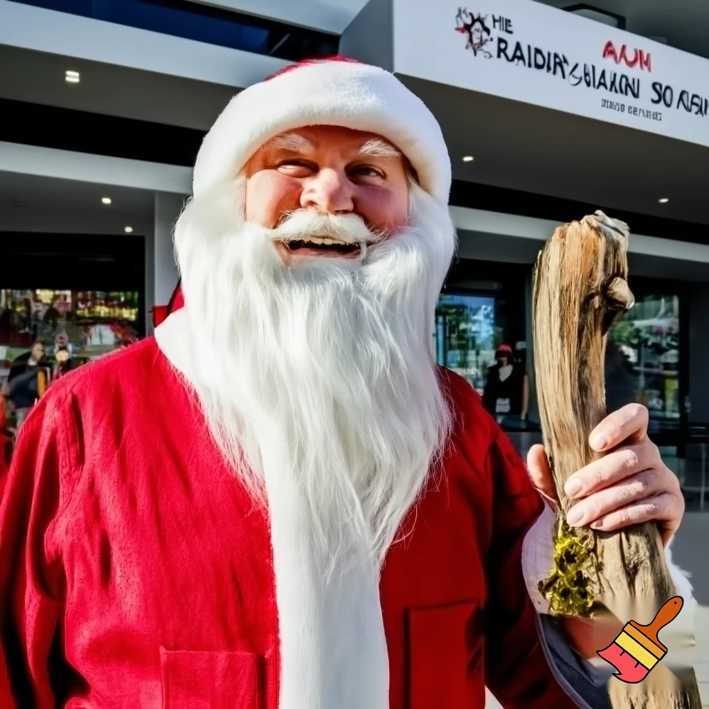 Santa Claus, Russia walking stick with the start the real Santa Claus shopping Centre in Australia
A star