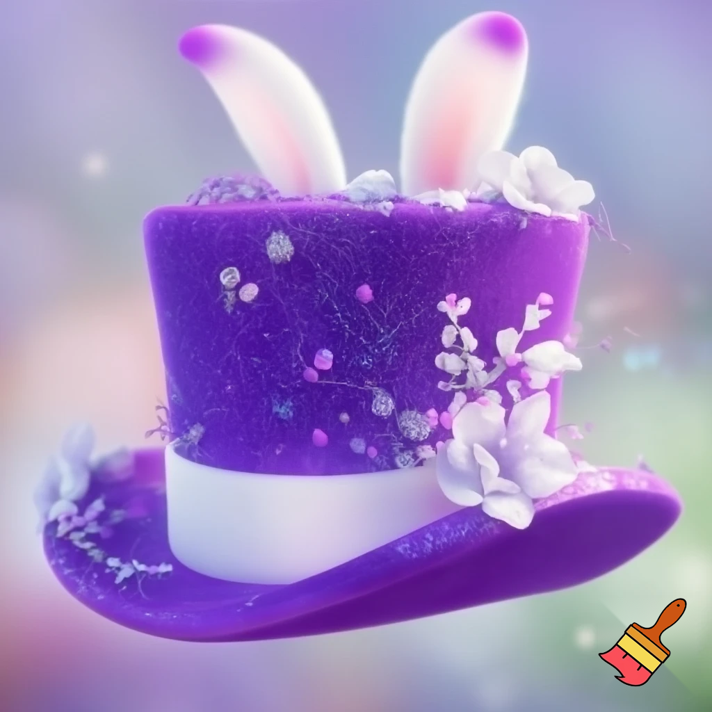 Easter bunny top hat headband, purple and white East easter bunny top hat headband, purple and white