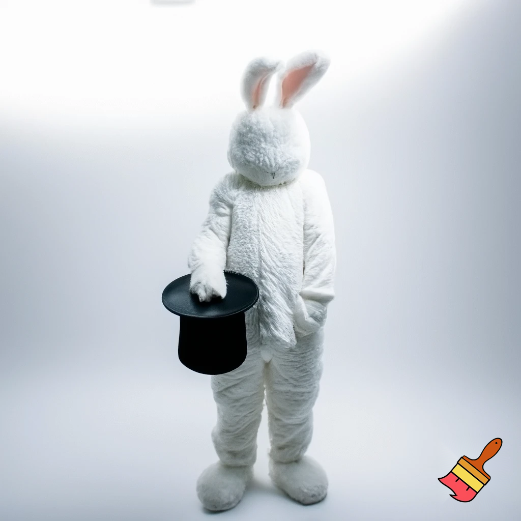 Easter bunny mascot costume top hat