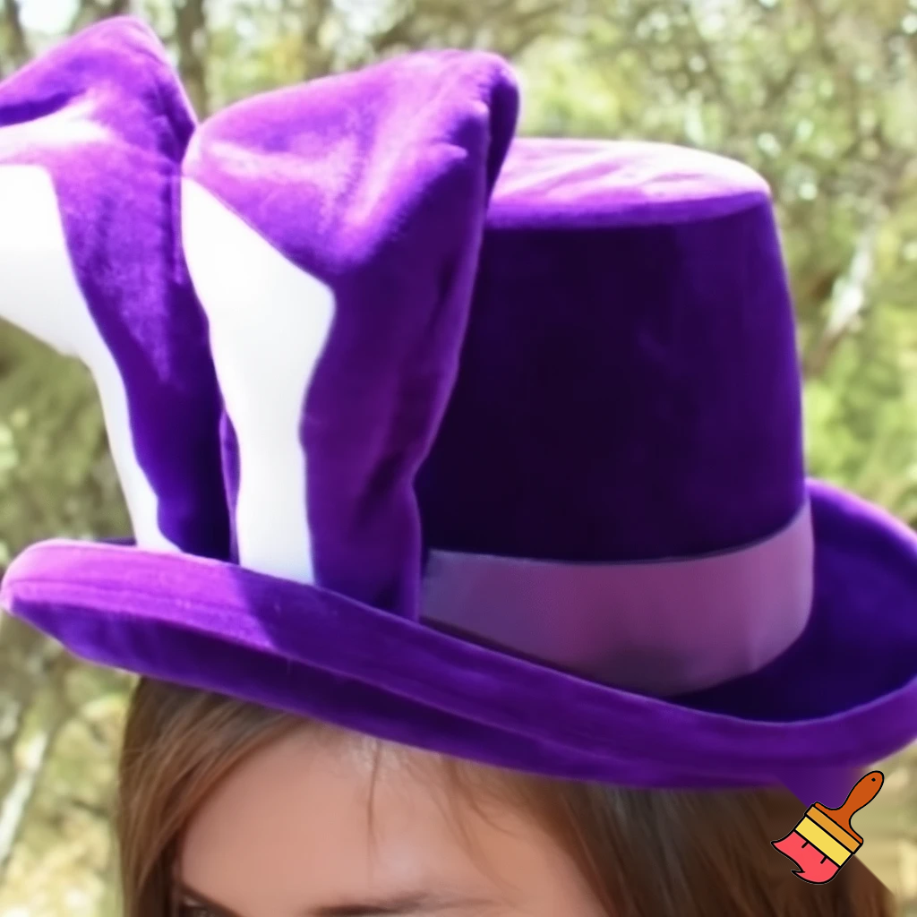 Easter bunny headband, top hat, Easter hat headband, top hat, purple and white, purple and white velvet top hat