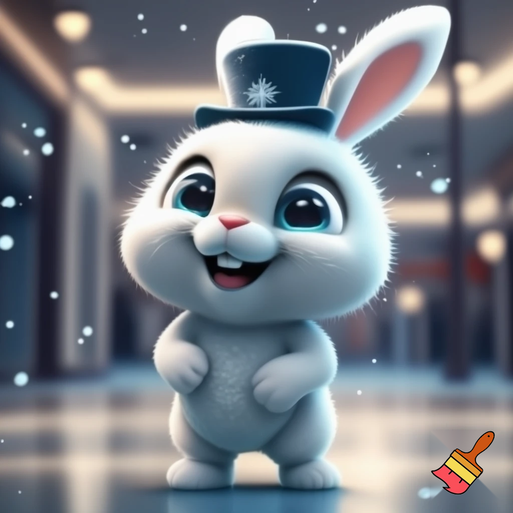 Easter bunny mascot costume shopping Centre winter top hat