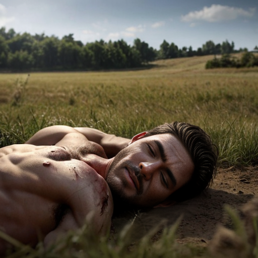 a man dead from a distance in lookinf from the field

