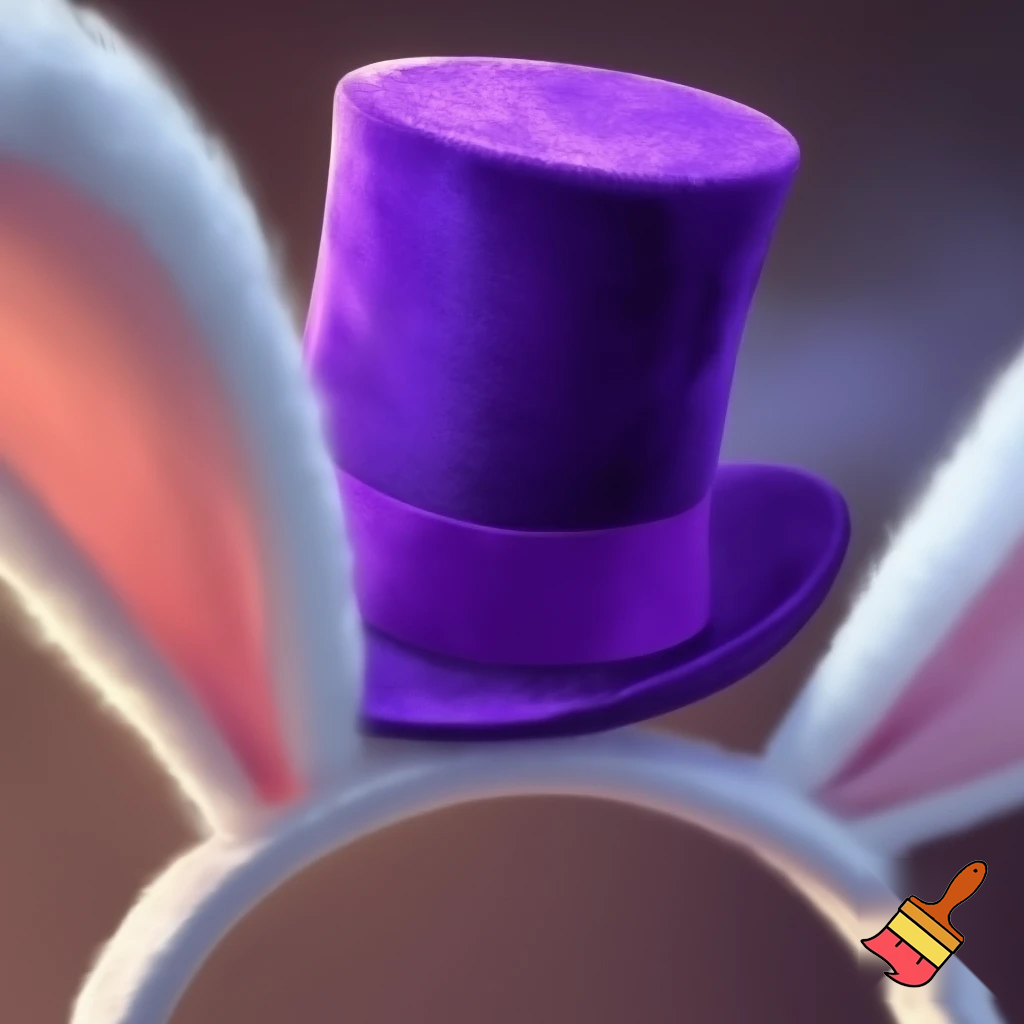 Easter bunny headband, top hat, Easter hat headband, top hat, purple and white, purple and white velvet top hat