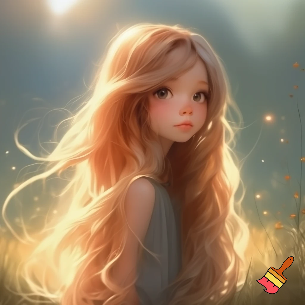 a girl with long blond hair