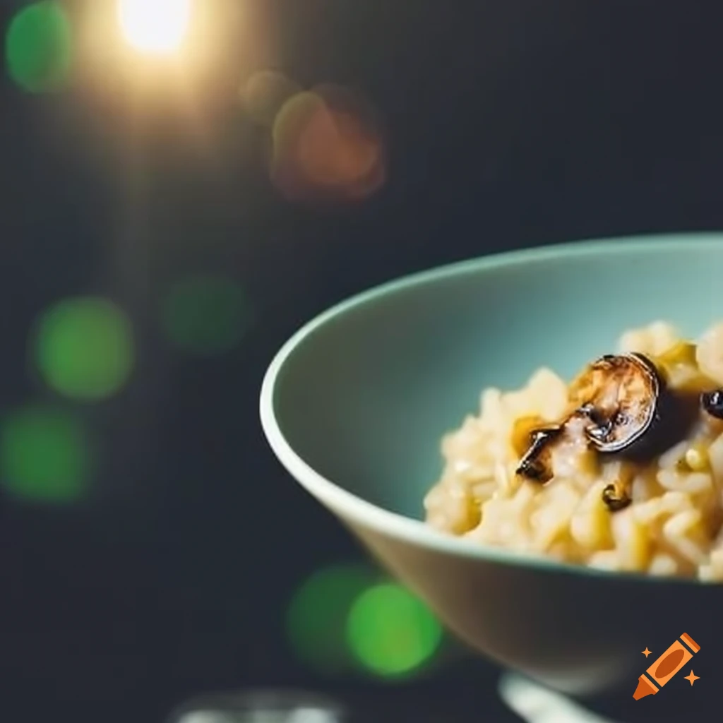 a dish of healthy risotto with shiitake