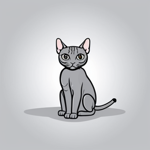 Light grey Sphynx cat with light blue eyes against a cool background. Square image 