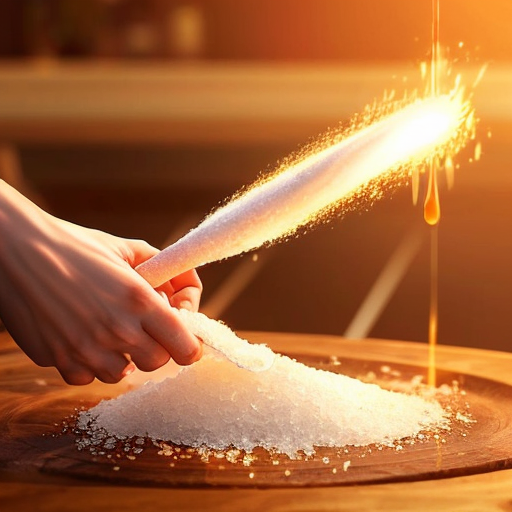 salt bring poured on bread