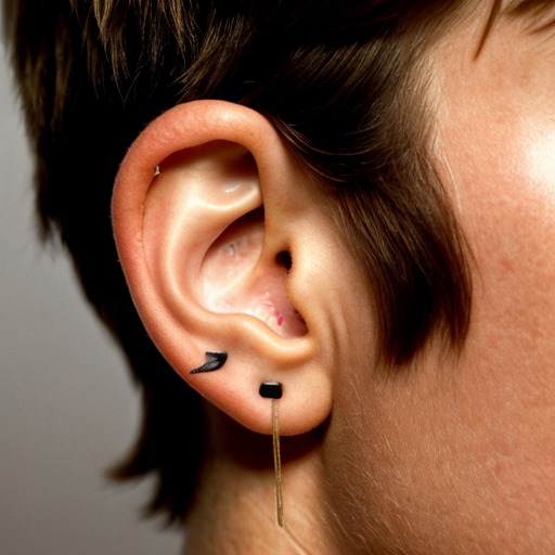Cool 90s aesthetic grainy very close up very zoomed in photo of a 12 year old very tan blonde boy’s ear, whole ear is stretching into a the shape of a pair of boy lips
