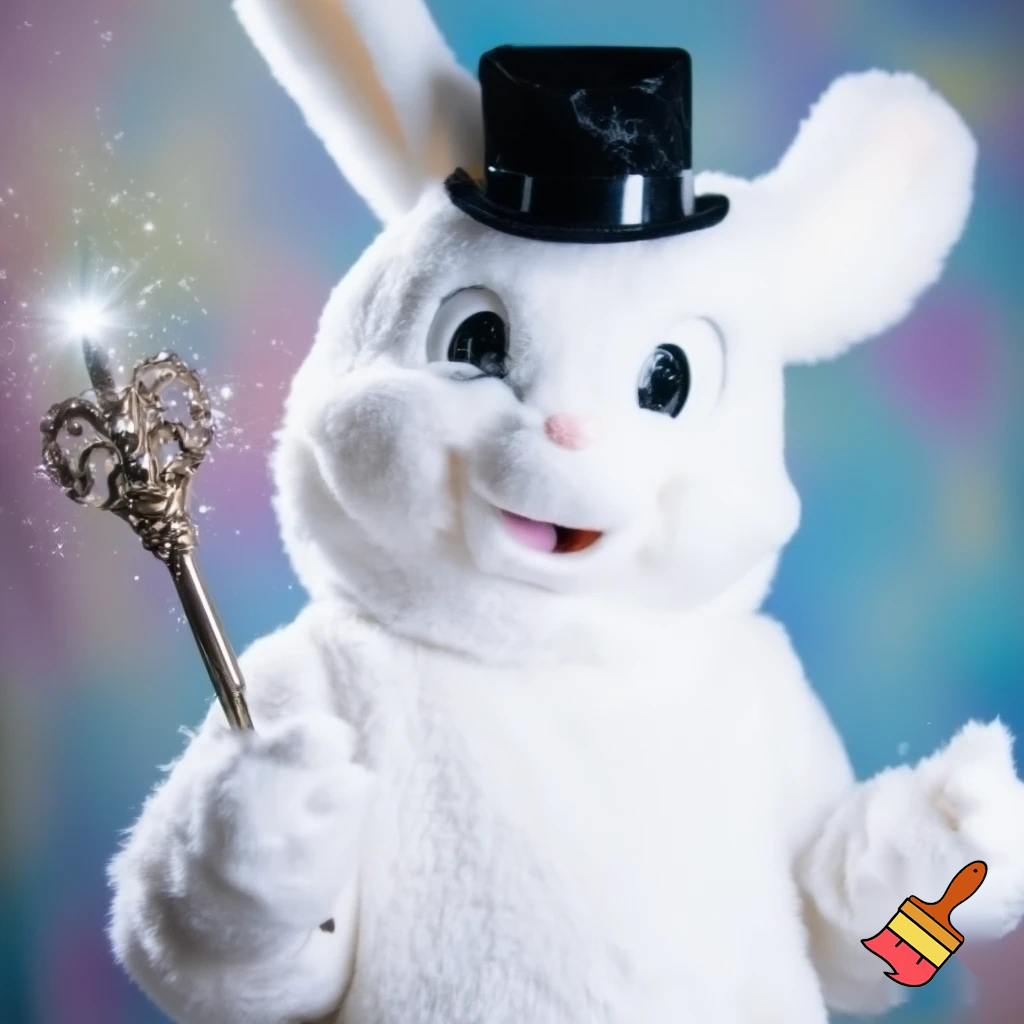 Easter bunny mascot costume top hat mascot costume magic