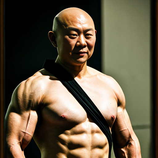 asian_bald__sifu__shaolin__old_bonze__long_white_beard_pigtail__chinese_warrior__bodybuilder__kung_fu_legend__staff__closed_eyes