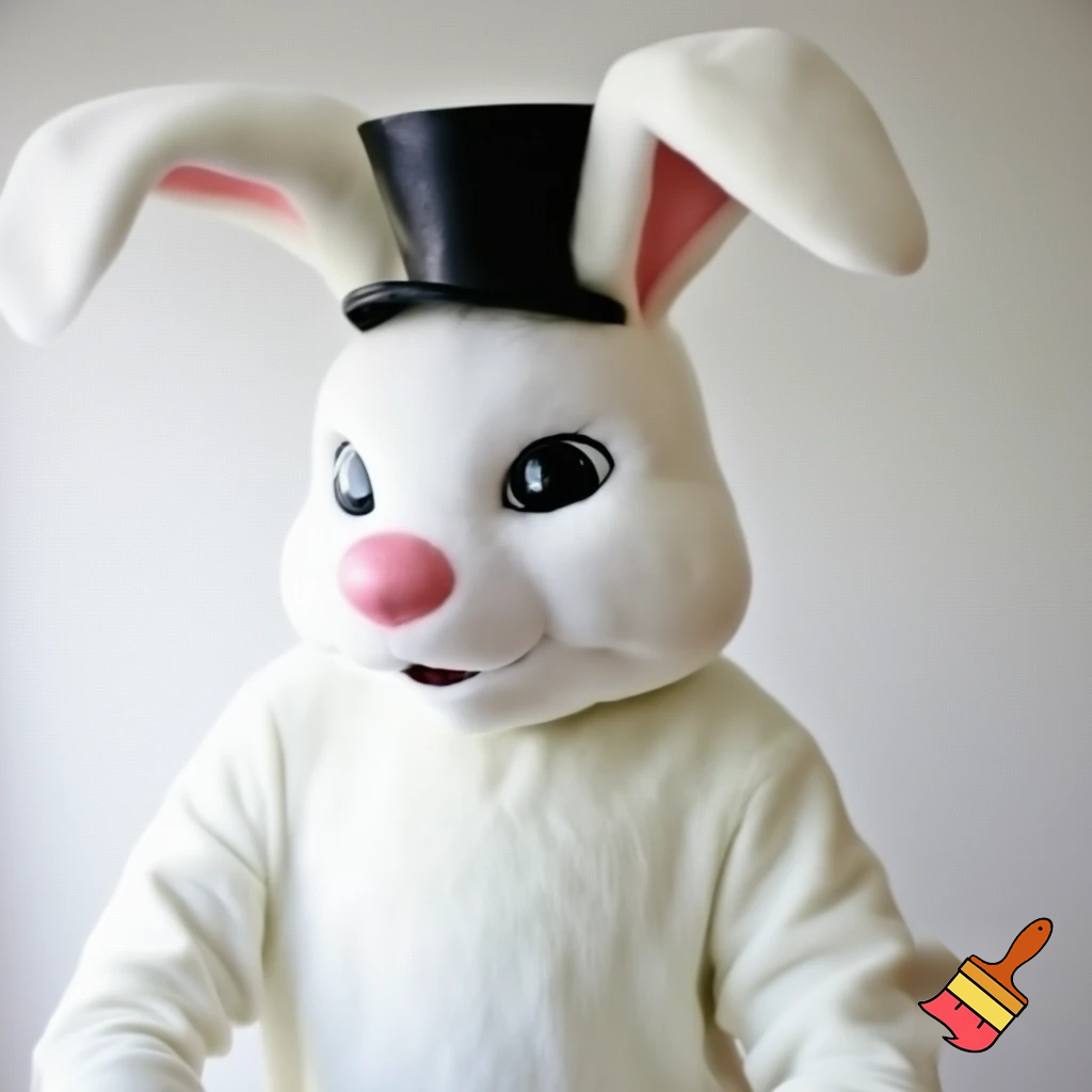 Easter bunny mascot costume top hat