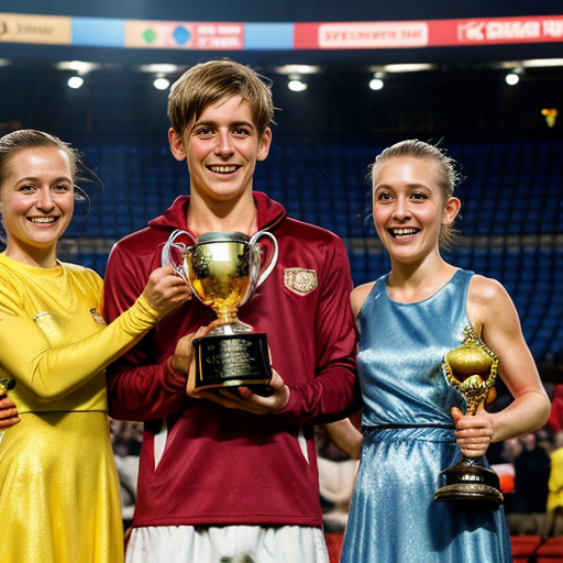 inside out style happy proud gold holding trophy