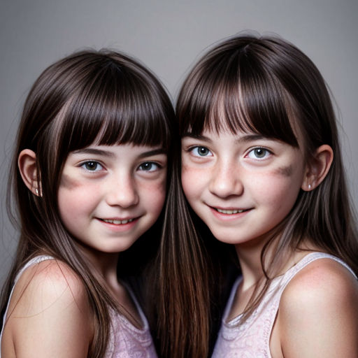 Generate a family photo of 16 year old triplet girls with black hair make sure they have black hair
