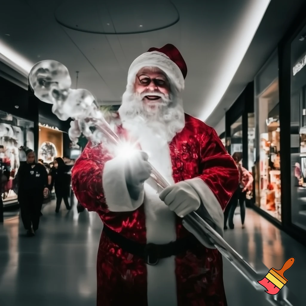 Santa Claus magic walking stick staff Russia shopping Centre Australia shopping immune in a star
