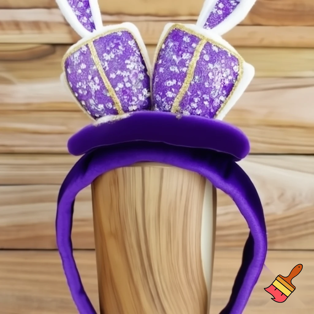 Easter top hat headband Easter bunny headband, purple and white with gold Easter top hat headband and fabric velvet and fabric velvet top head headband top hat headband