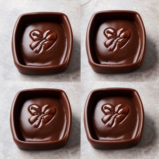 four square-shaped thick baking chocolate pieces (for baking with)