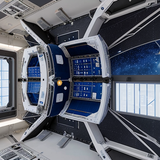 a highly sophisticated, hyperphotorealistic up to scale crew module that could house 6 people