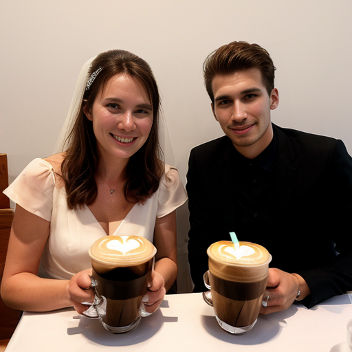 Goretzka drink coffee and Vanessa drink coffee at the wedding 