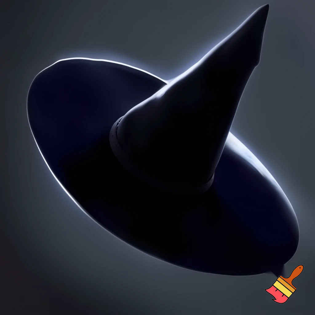 Witches hat, witches hat, dark and black